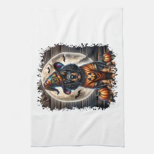 Setter Dog Halloween Square Theedoek (Verticaal)