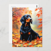 Setter Dog in Herfst Briefkaart (Voorkant / Achterkant)
