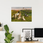 Setter en Pups van Edmund Henry Osthaus Poster (Thuiskantoor)