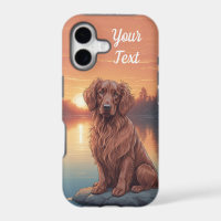 Setter irlandais par lac