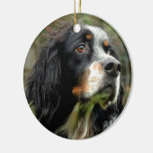 Setter Love Keramisch Ornament (Links)