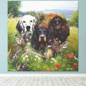 Setters Family Canvas Afdruk (Insitu (Houten vloer))