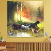 Setters Family Canvas Afdruk (Insitu (Woonkamer))