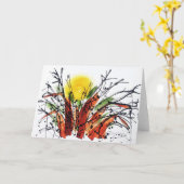 Settin dans le carte pour notes d'arbre de baobab (Fleur jaune)