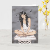 Seul dans la carte de voeux d'amour (Fleur jaune)