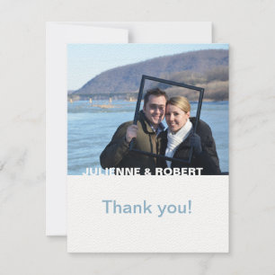 Seulement vous Merci moderne de mariage de photo