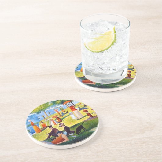 Seurat: Een zondag in La Grande Jatte Zandsteen Onderzetter (Zijkant)