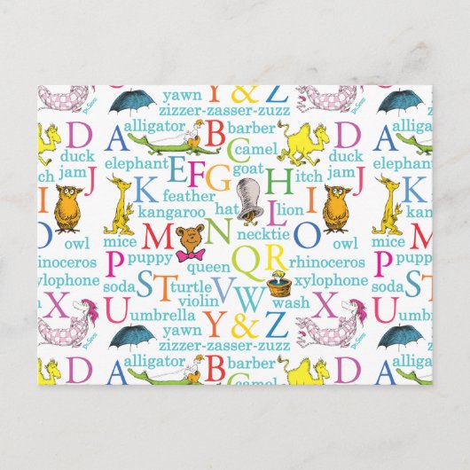 Seuss's ABC Pattern with Words Briefkaart (Voorkant)