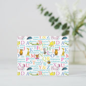 Seuss's ABC Pattern with Words Briefkaart (Staand voorkant)