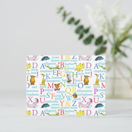 Seuss's ABC Pattern with Words Briefkaart (Staand voorkant)