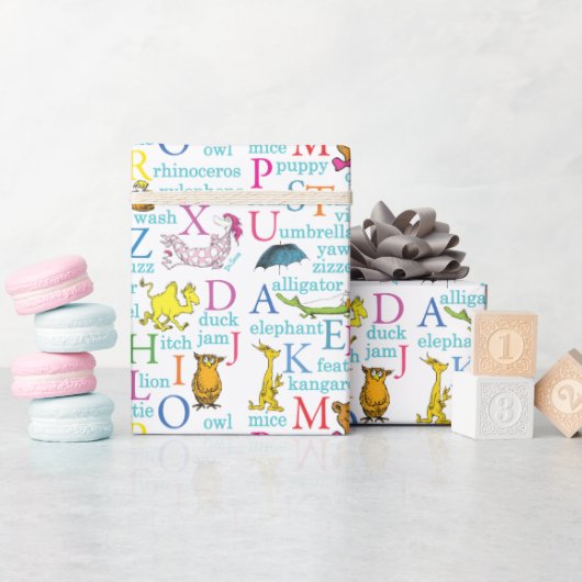 Seuss's ABC Pattern with Words Cadeaupapier (Baby Shower)