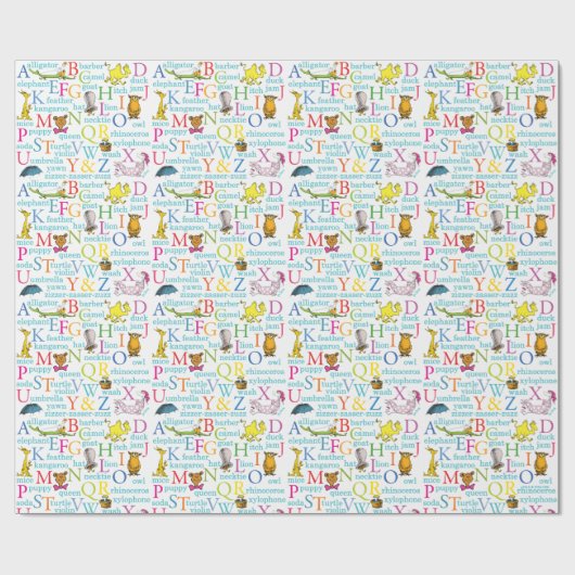 Seuss's ABC Pattern with Words Cadeaupapier (Vlak)