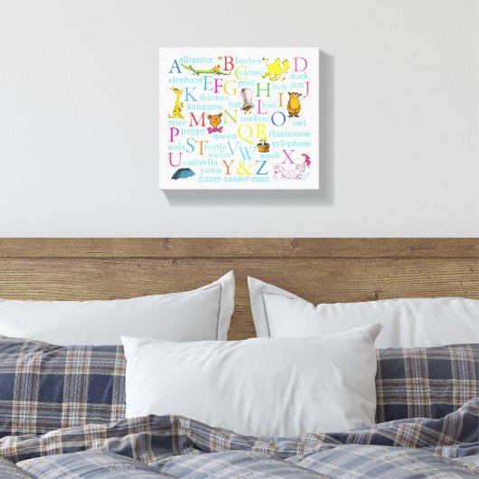 Seuss's ABC Pattern with Words Canvas Afdruk (Insitu (Slaapkamer))