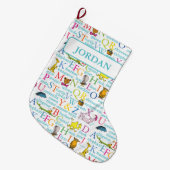 Seuss's ABC Pattern with Words Grote Kerstsok (Voorkant (Hangend))