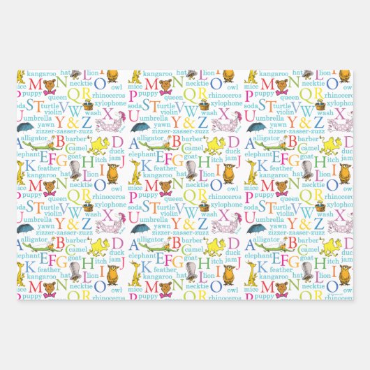 Seuss's ABC Pattern with Words Inpakpapier Vel (Voorkant)