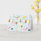 Seuss's ABC Pattern with Words Kaart (Gele Bloem)