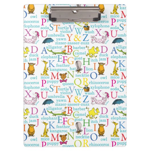 Seuss's ABC Pattern with Words Klembord (Voorkant)