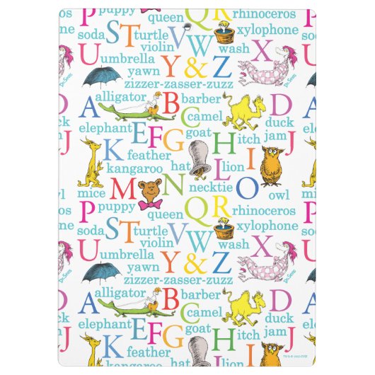 Seuss's ABC Pattern with Words Klembord (Achterkant)
