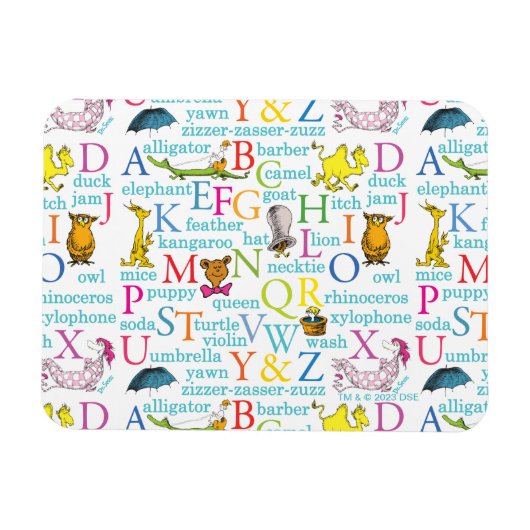 Seuss's ABC Pattern with Words Magneet (Horizontaal)