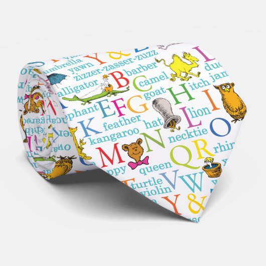 Seuss's ABC Pattern with Words Stropdas (Opgerold)