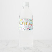 Seuss's ABC Pattern with Words Waterfles Etiket (Achterkant)