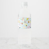 Seuss's ABC Pattern with Words Waterfles Etiket (Voorkant)