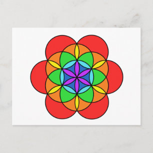 Seven Chakra Flower of Life Briefkaart