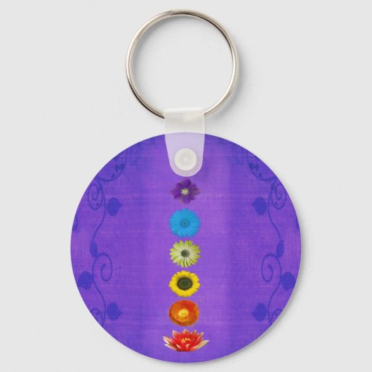 Seven Chakras Gift - Paars Sleutelhanger (Voorkant)