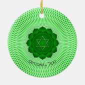Seven Chakras Heart Chakra Yoga Design Keramisch Ornament (Achterkant)