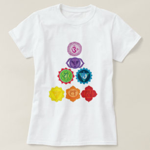 Seven Chakras Pyramid Yoga T-shirt voor Dames
