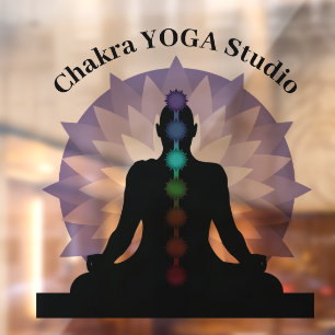 Seven Chakras Yoga Pose Window Cling Raamsticker
