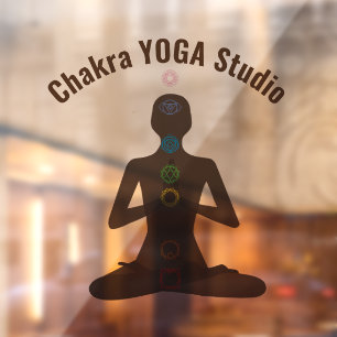 Seven Chakras Yoga Pose Window Cling Raamsticker