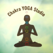 Seven Chakras Yoga Pose Window Cling Raamsticker (Vel 3)