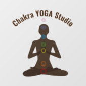Seven Chakras Yoga Pose Window Cling Raamsticker (Vel)