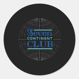 Seven Continent Club Blue Ronde Sticker