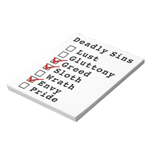 Seven Deadly Sins Checklist (0011010) Notitieblok (Gedraaid)