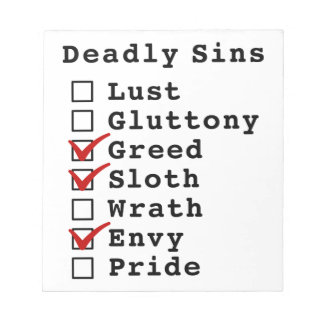 Seven Deadly Sins Checklist (0011010) Notitieblok