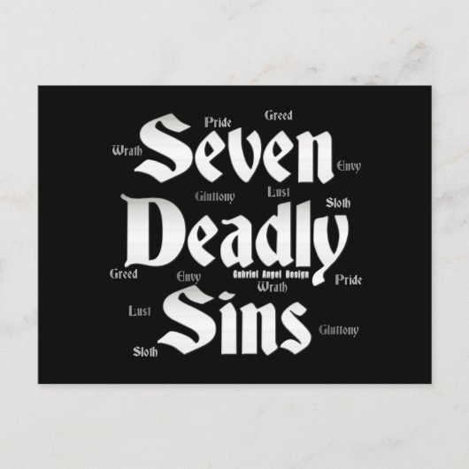 Seven Deadly Sins Logo Briefkaart (Voorkant)