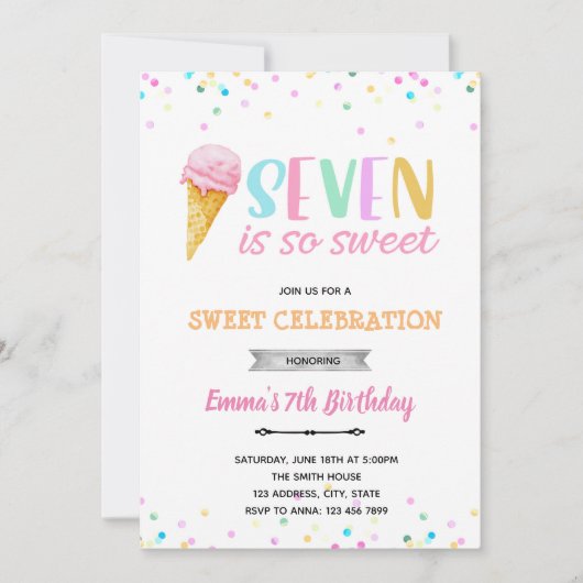 Seven est une invitation de glace si douce (Devant)
