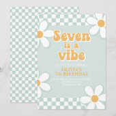 Seven is a Vibe Retro Check Mint Kaart (Voorkant / Achterkant)
