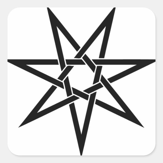 Seven Pointed Star Vierkante Sticker (Voorkant)