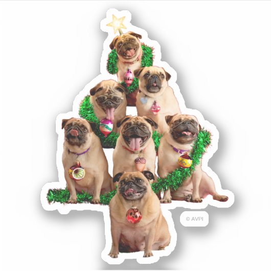 Seven Pugs-a-Posing Sticker (Voorkant)