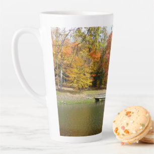 Seven Springs Fall Bridge III Herfstlandschap Latte Mok
