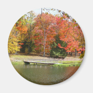 Seven Springs Fall Bridge III Herfstlandschap Magneet