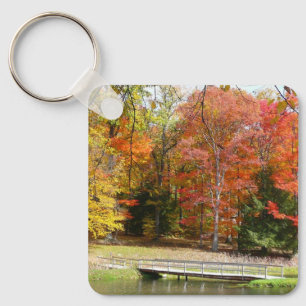 Seven Springs Fall Bridge III Herfstlandschap Sleutelhanger