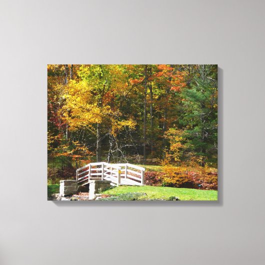 Seven Springs Herfst Bridge I Autumn Landscape Canvas Afdruk (Voorkant)
