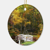Seven Springs Herfst Bridge I Autumn Landscape Keramisch Ornament (Links)