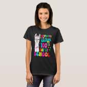 Seventh Grade 100 Days Smarter No Prob Llama Teach T-shirt (Voorkant volledig)