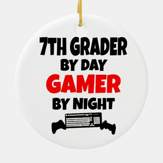 Seventh Grader Gamer Keramisch Ornament (Achterkant)