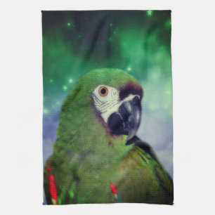 Severe Macaw Parrot dicht bij Theedoek